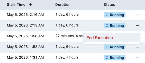 End execution