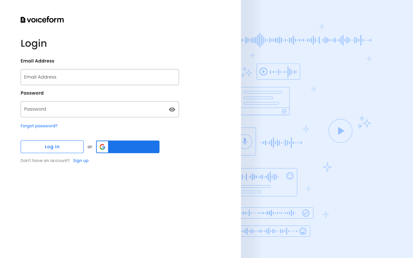 Login page