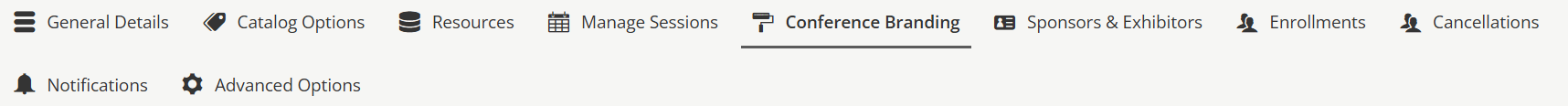Screenshot of conference branding options.