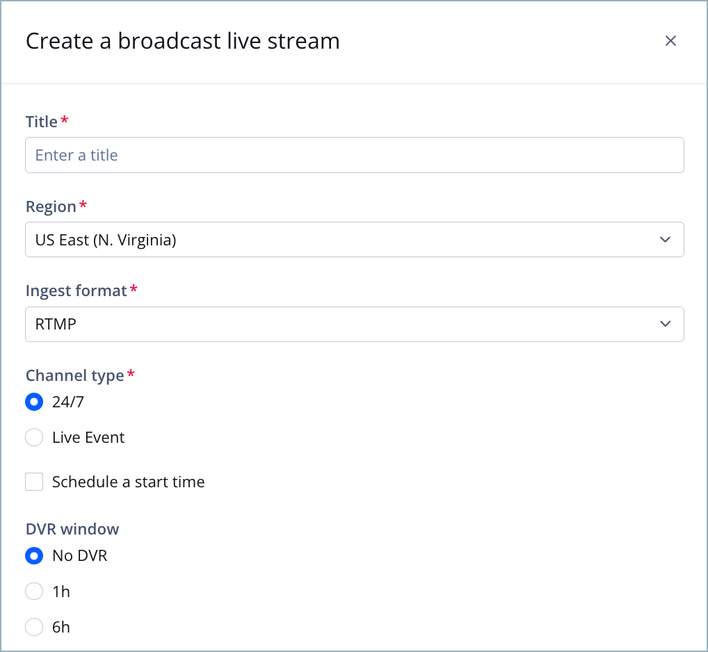 Create a broadcast live stream