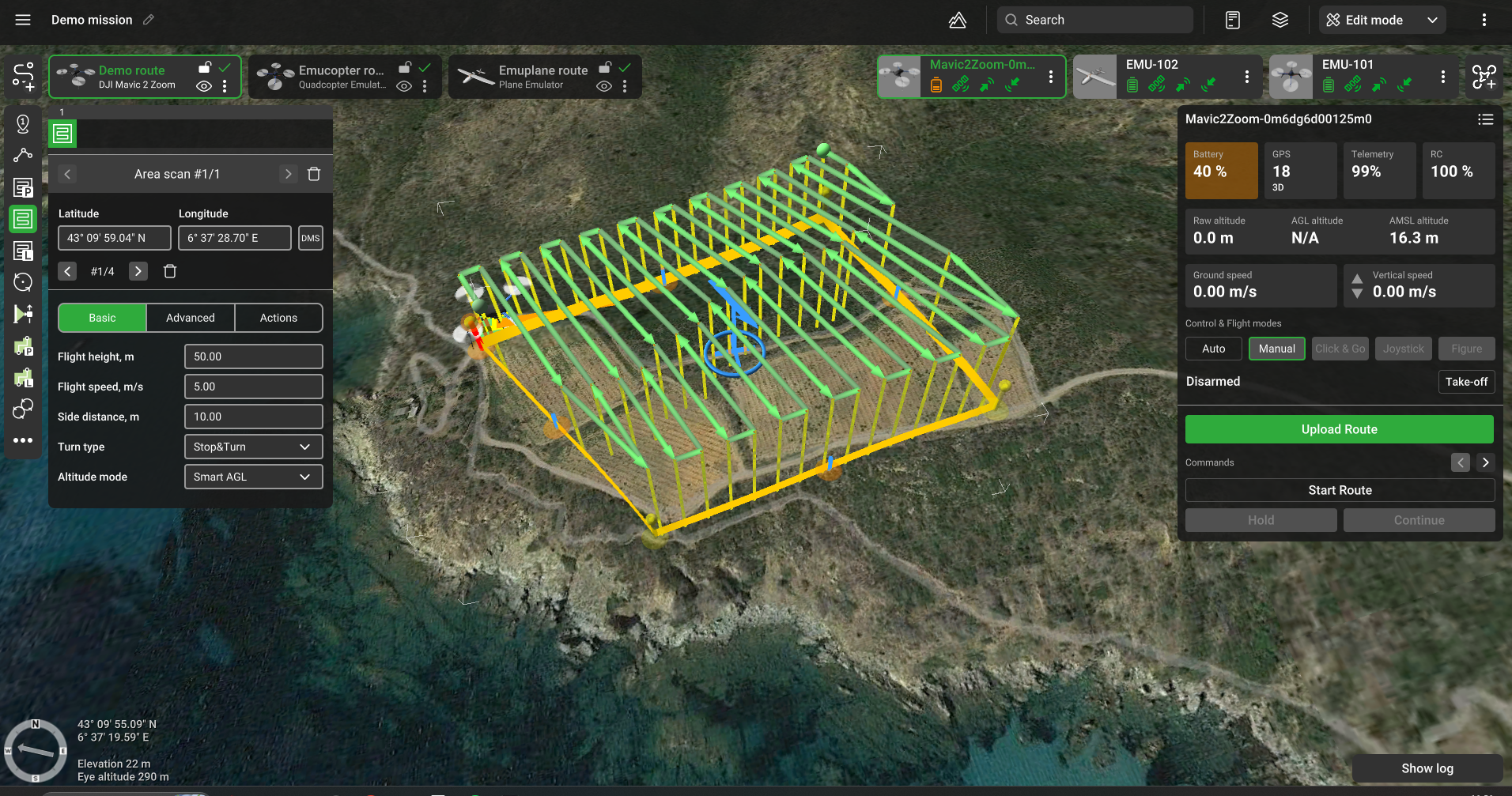 Area scan flight plan