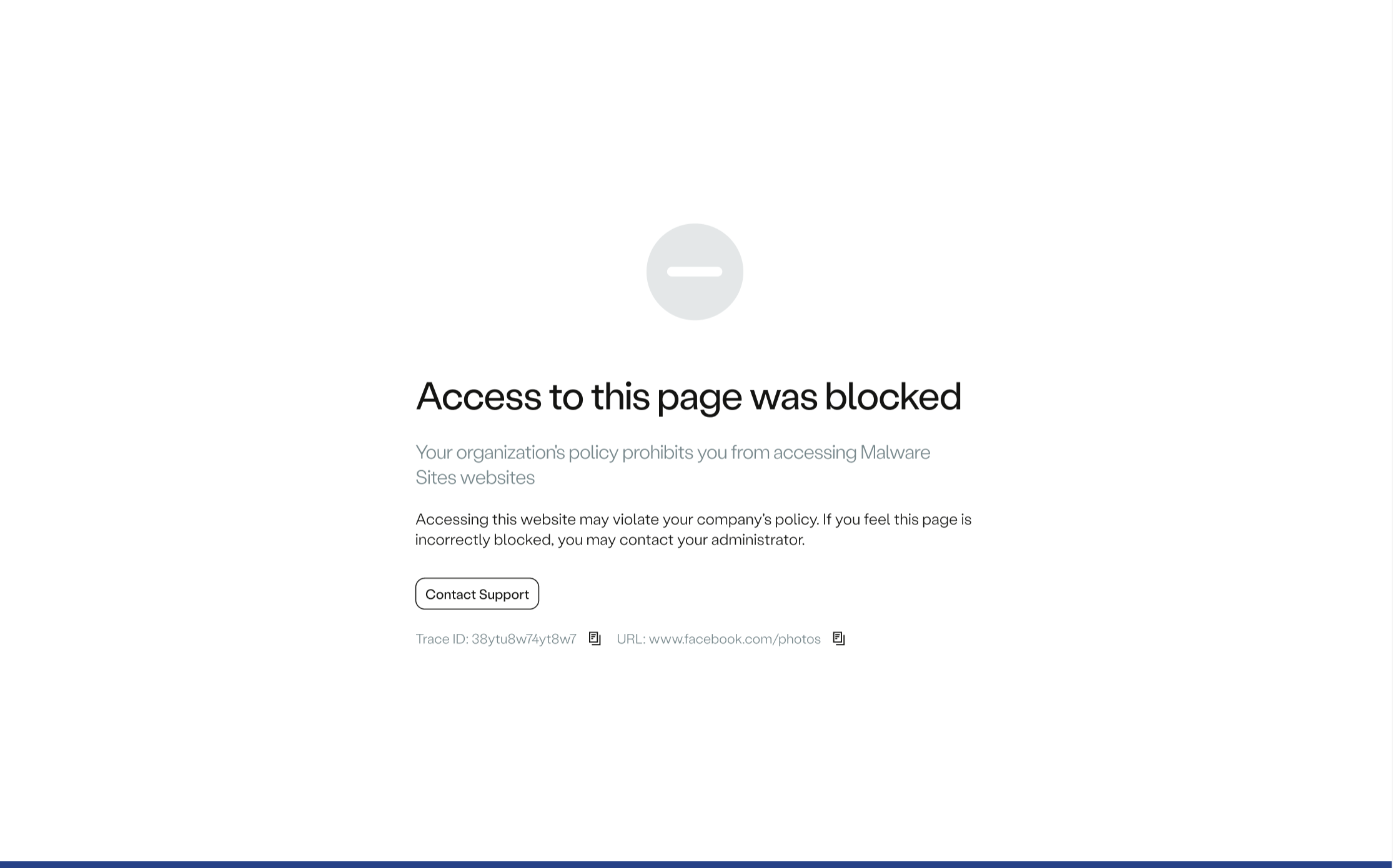 Access was blocked due to high-risk domain category