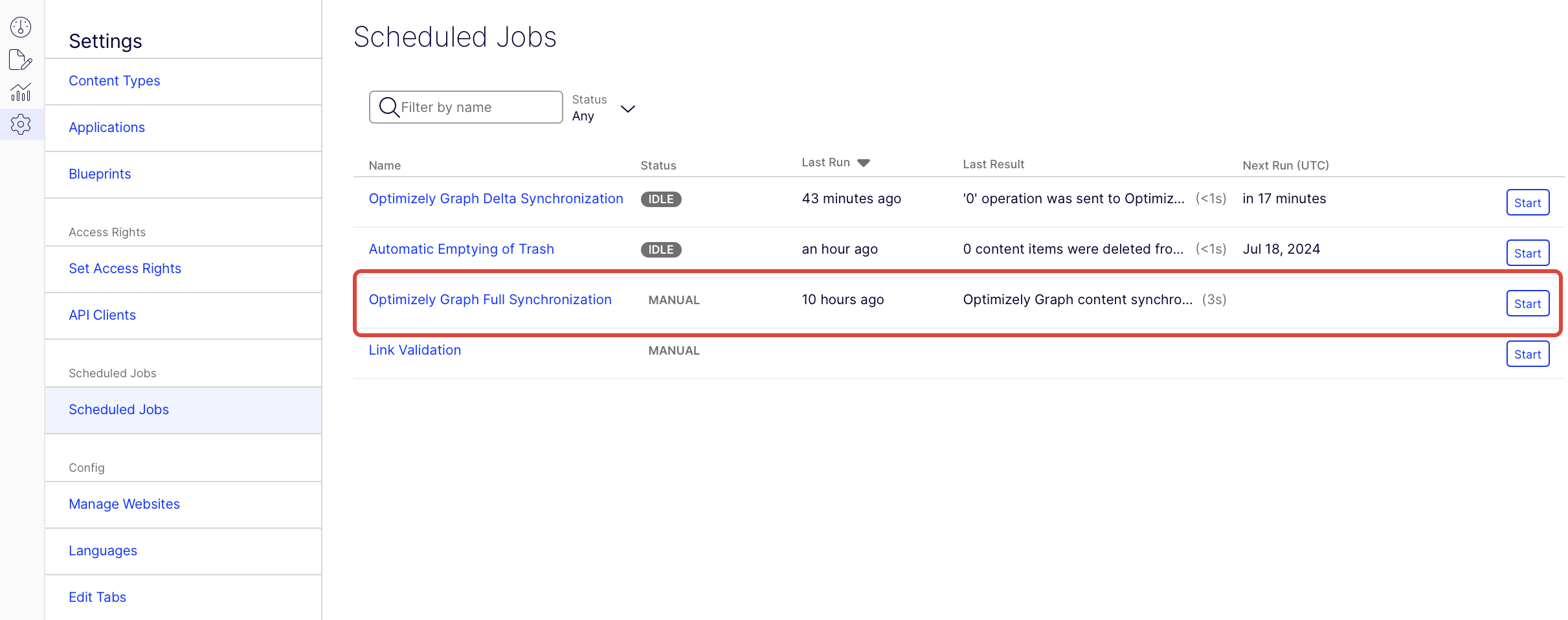 Optimizely Graph Full Sync