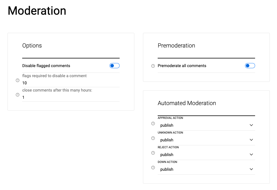 moderation settings