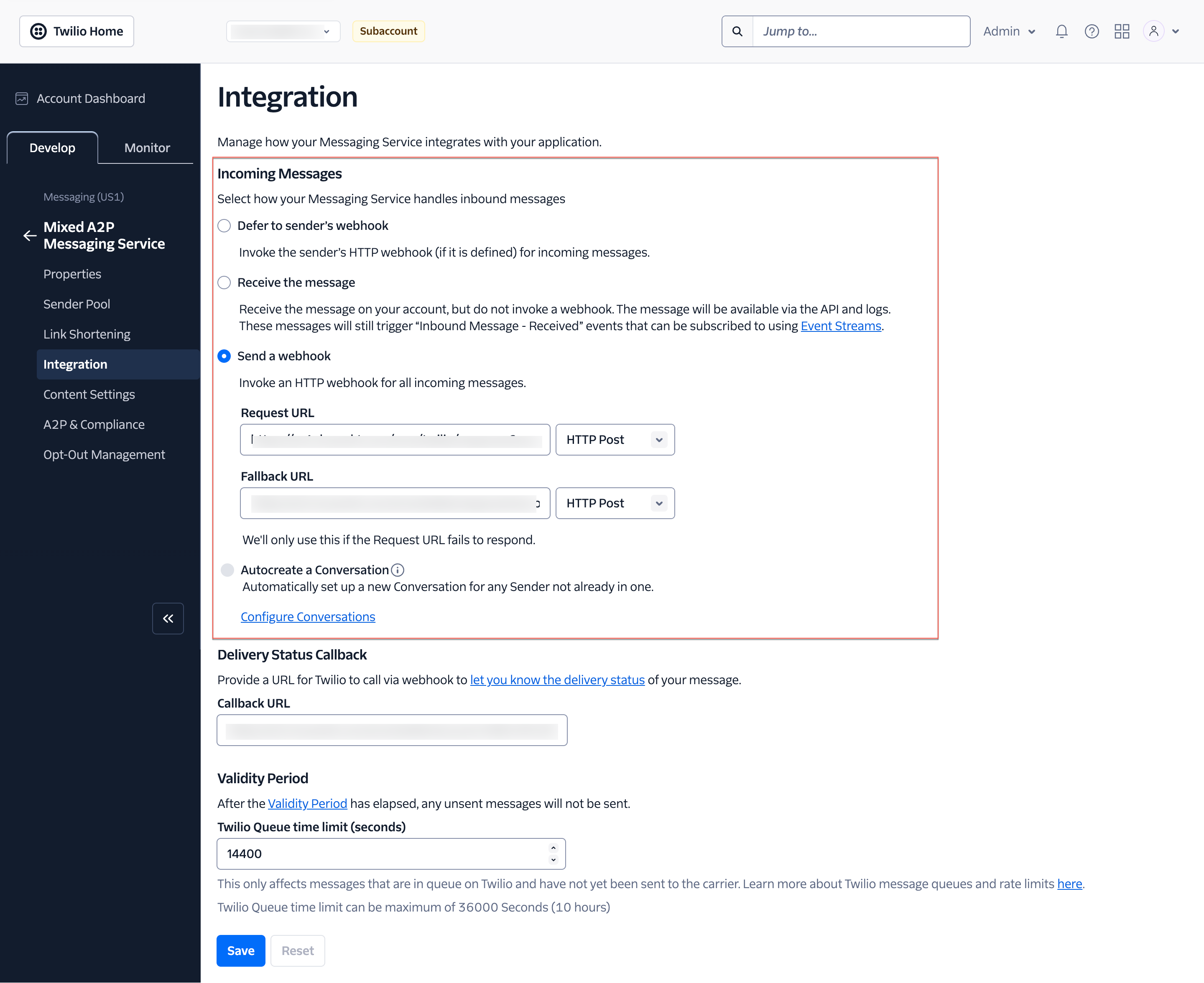 Incoming Messages - Twilio