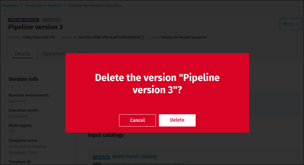 Delete the version manage-pipelines-delete-3.png