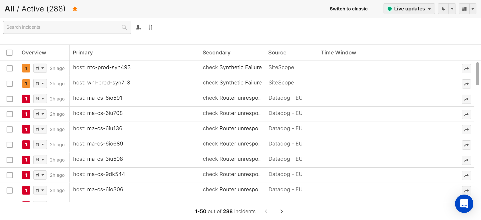 Customized Incident Feed View