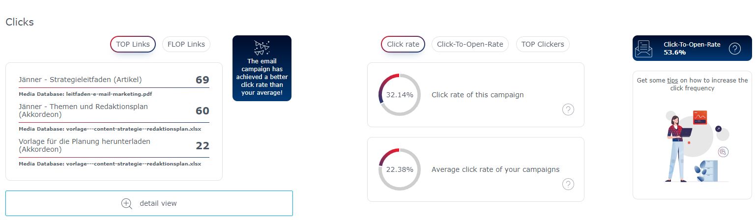 Tab clicks Tab 'Clicks'