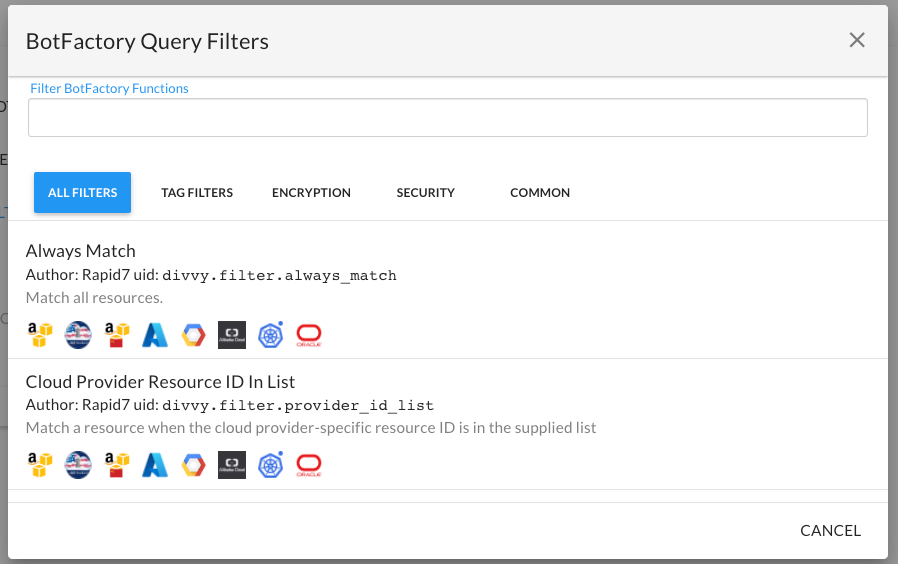 Create Bot - Select Query Filters