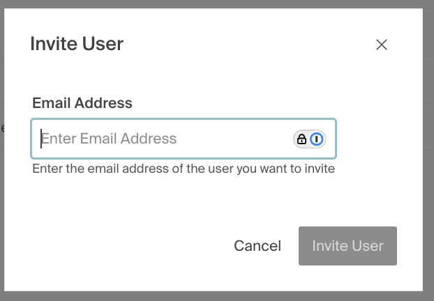 Invite user form