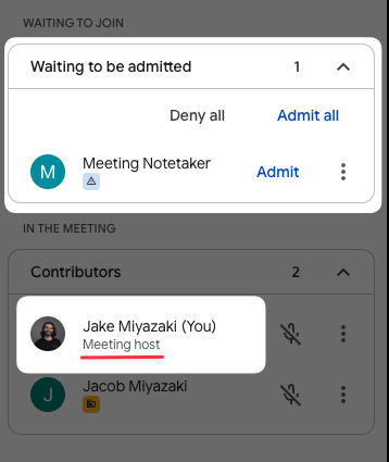 Meeting host's point of view.  
As the meeting host, by default you're able to view and admit participants from the waiting room.