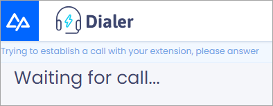 Screenshot with the 'Waiting for call' message