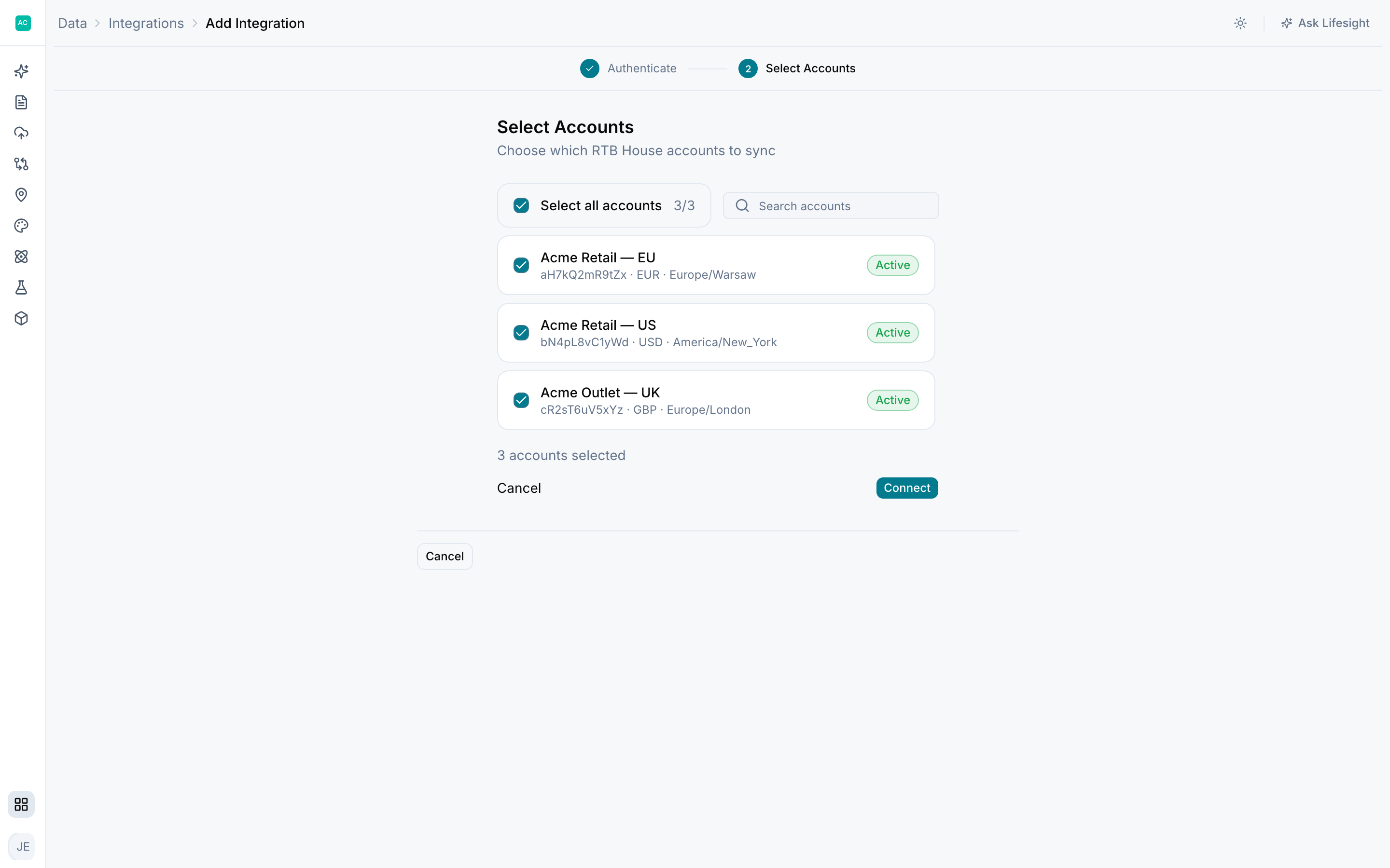 Selecting which RTB House advertisers to sync
