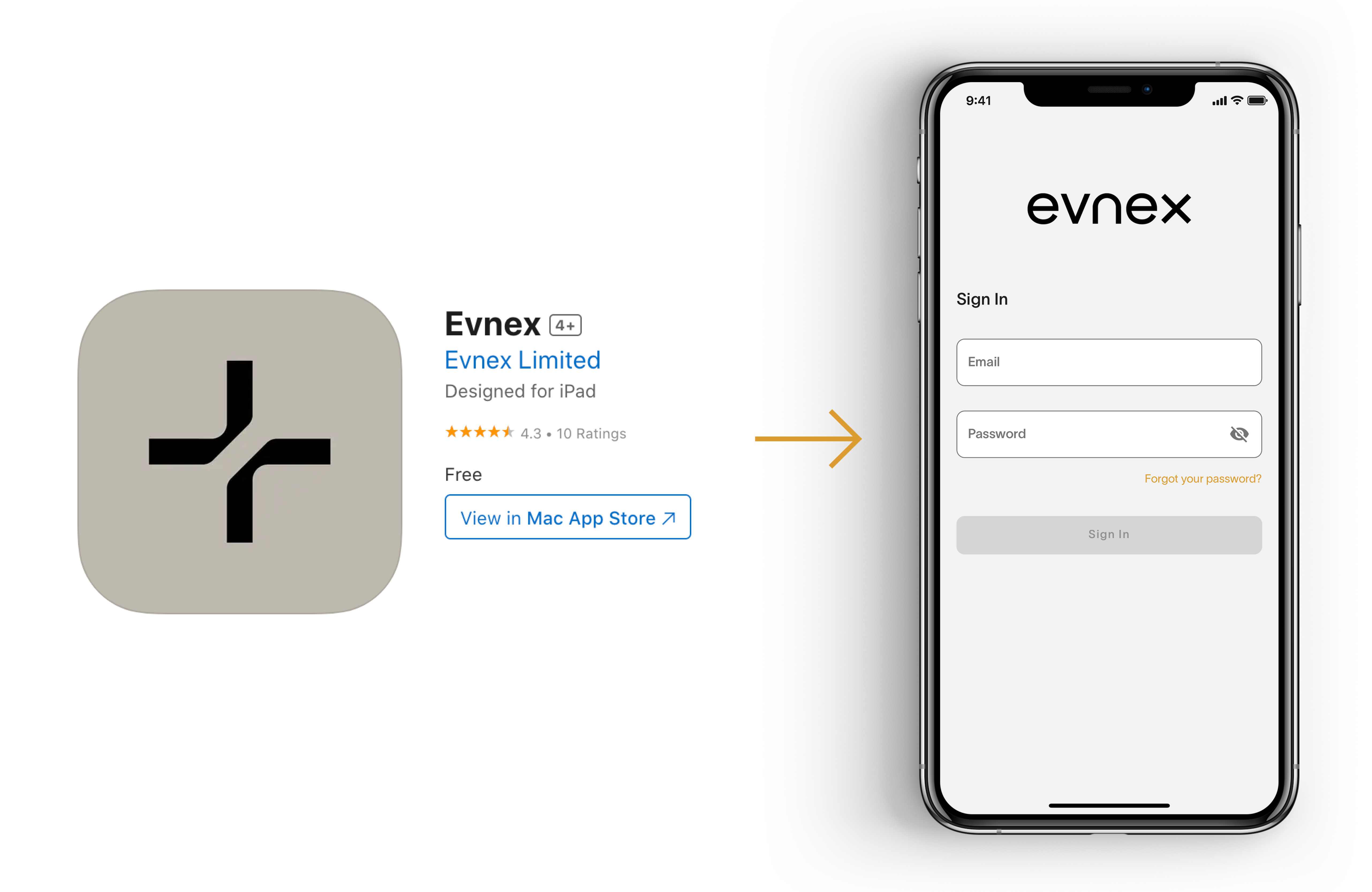 Enter your account details into the "Evnex" Driver App Login Screen