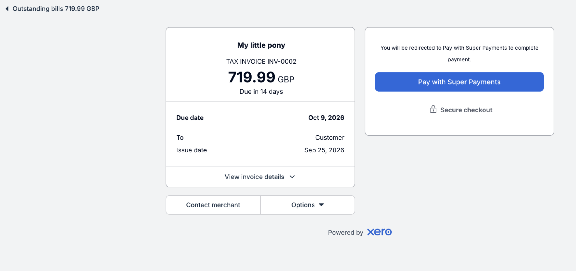 Your customer's view of the invoice