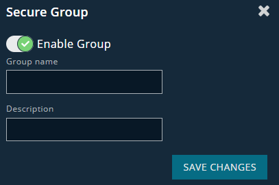 Settings to add a secure group