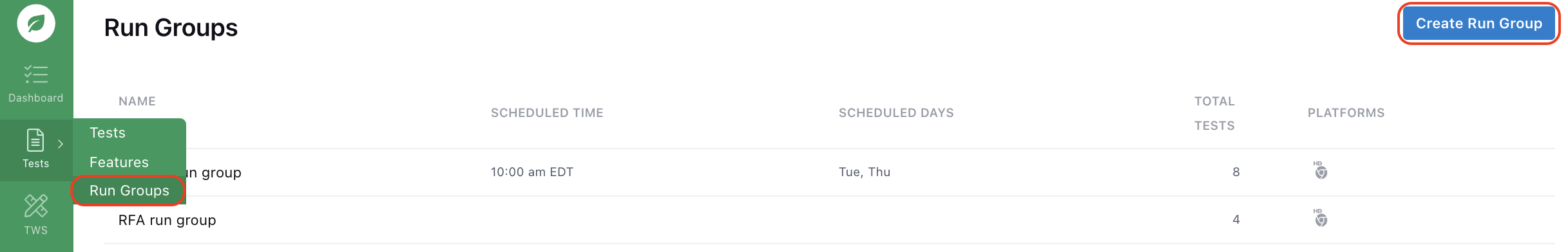 1.png Creating a run group.