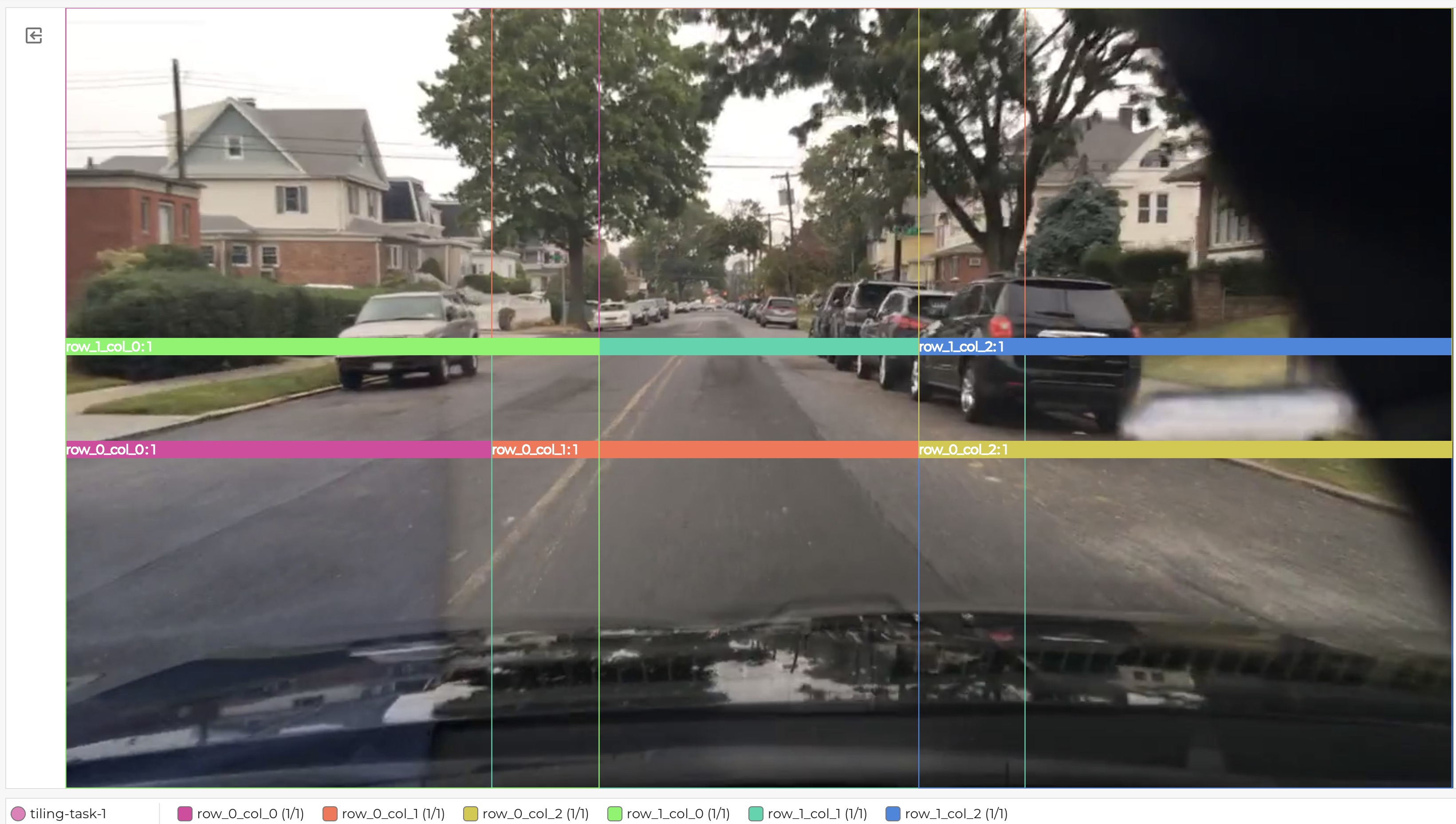 Visualisation of tiling task predictions in the Lightly**One** Platform