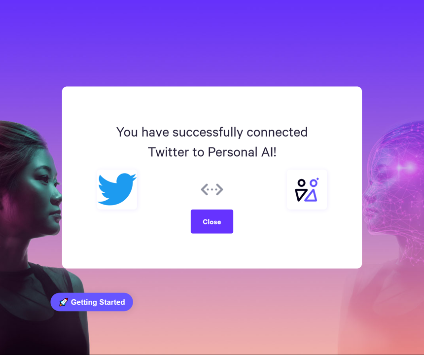Screenshot of successful Twitter connection