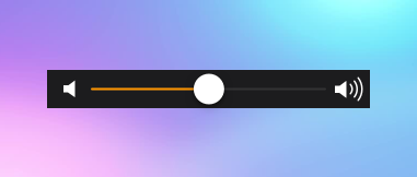 Slider used in combination with additional UI to represent a volume control