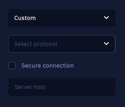 Custom server settings