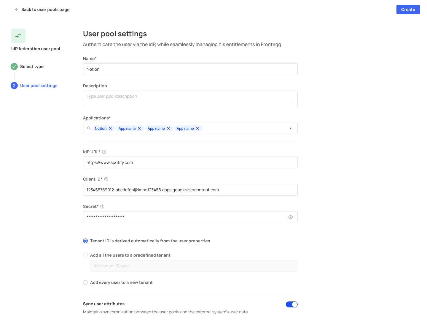 IdP Federation Setting