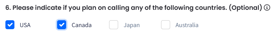 Screenshot with question 6