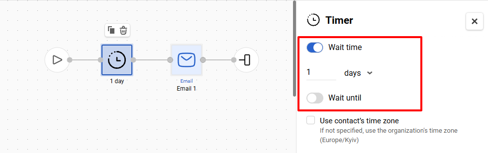 Timer parameters
