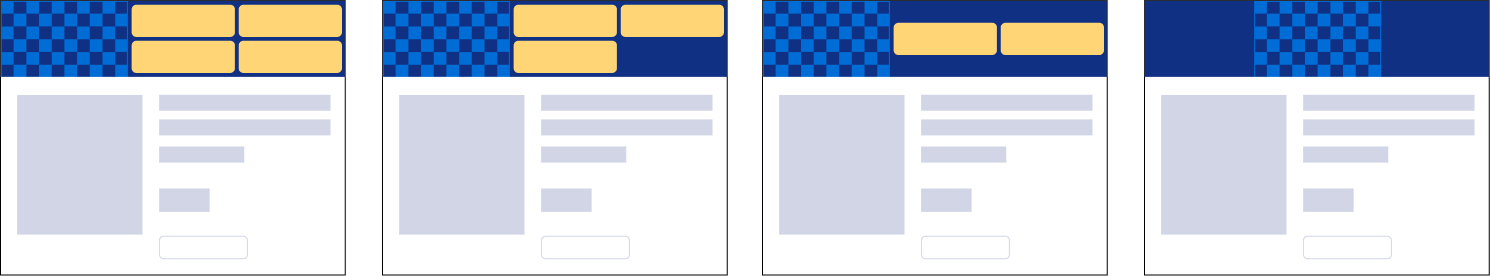 Example of the Interactive Header layout with various number of CTA buttons