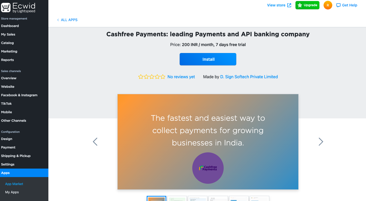 Install Cashfree Payment Gateway