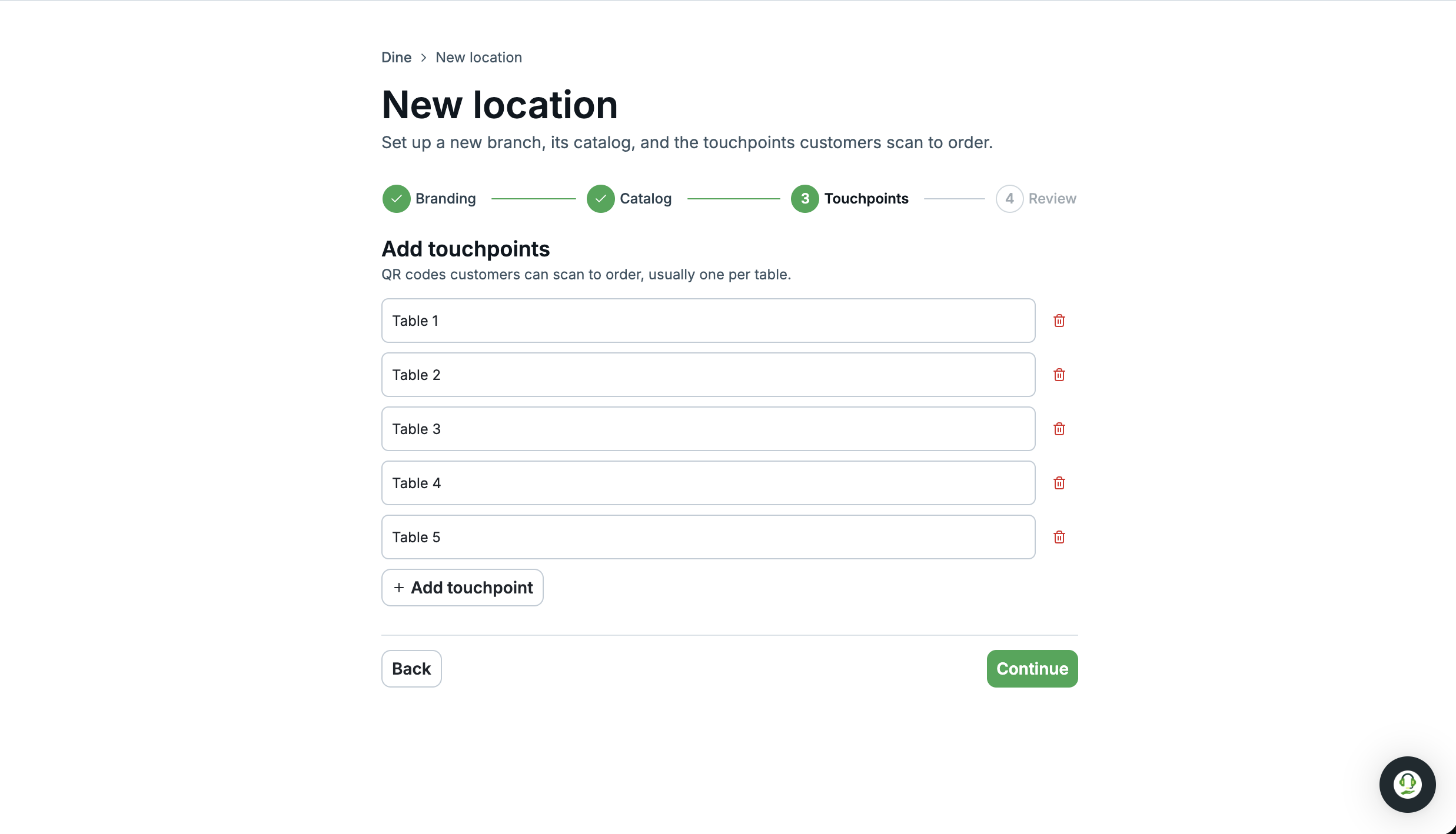 add touchpoints
