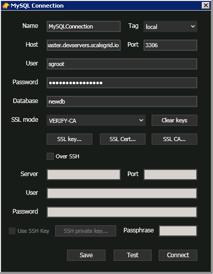 mysql tableplus