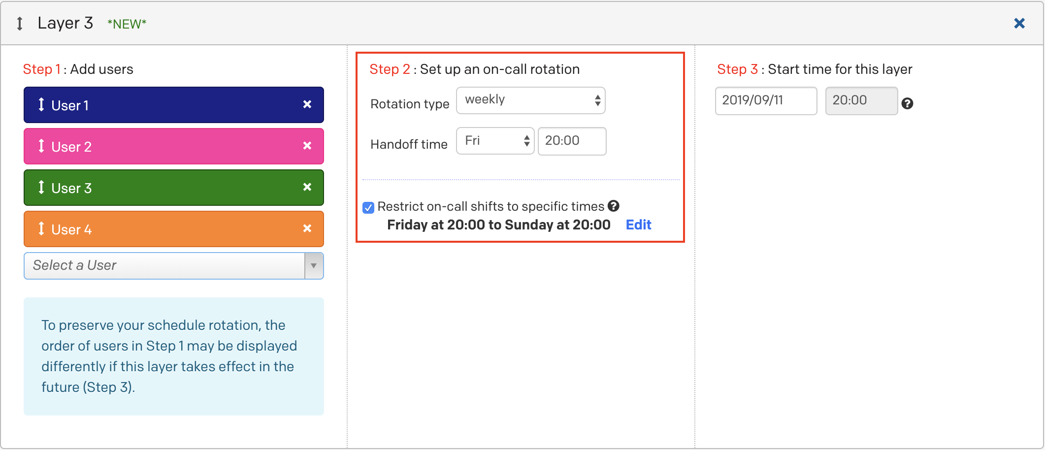 work schedule example