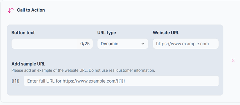 Figure: 52: The visit website button with dynamic URL type.