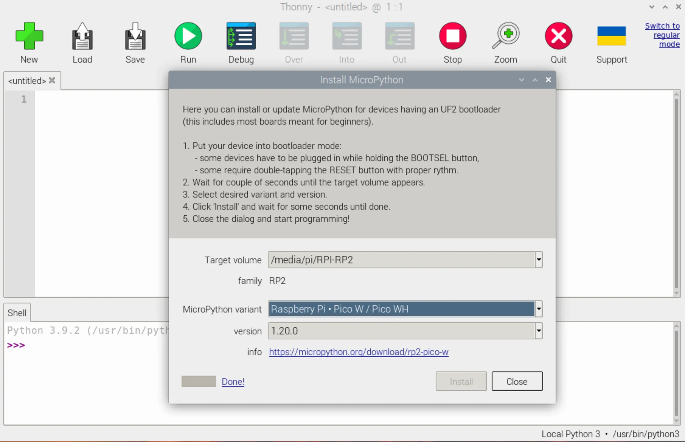 Sixfab Pico LTE SDK MicroPython Thonny IDE