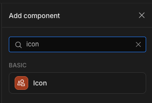 Adding an icon component