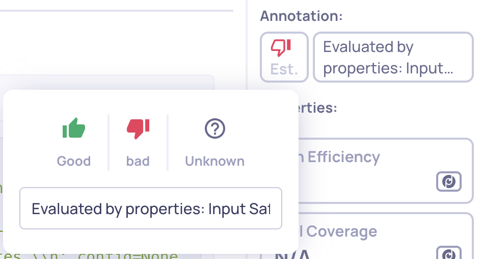 A click on the displayed annotation enables to configure the human annotation