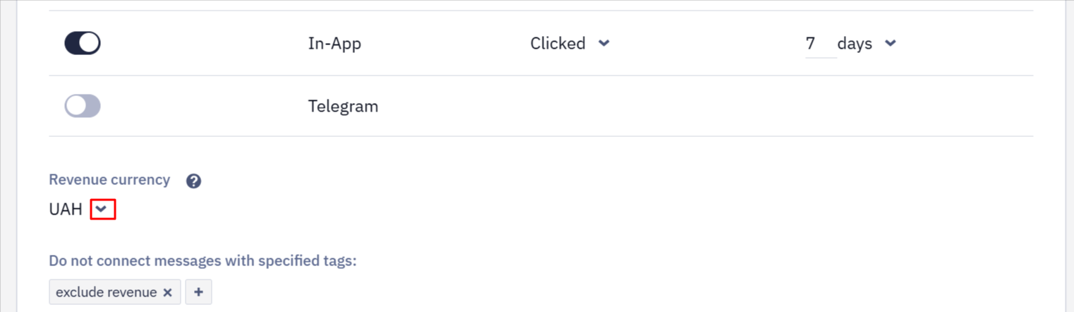 Order currency selector for revenue calculation