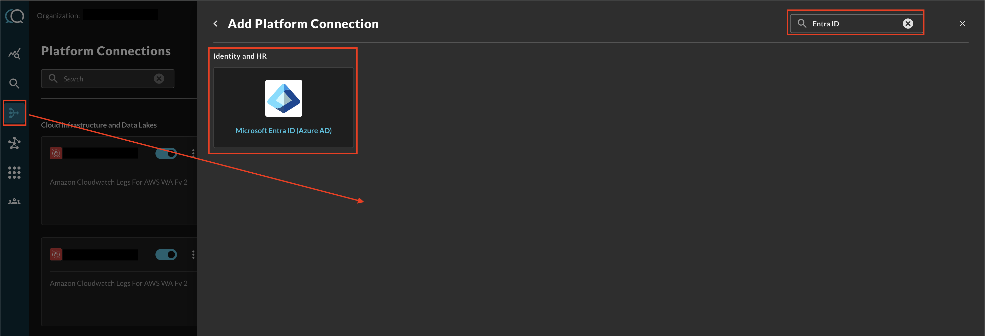 FIG. 2 - Locating the Microsoft Entra ID (Azure AD) Platform Connector