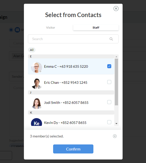 Send SMS Dynamic Campaign to CINNOX Contacts