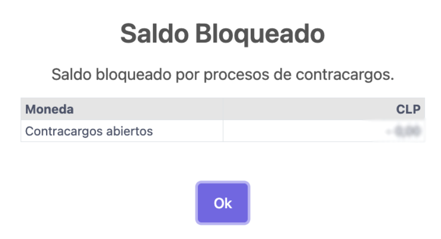 Saldo bloqueado