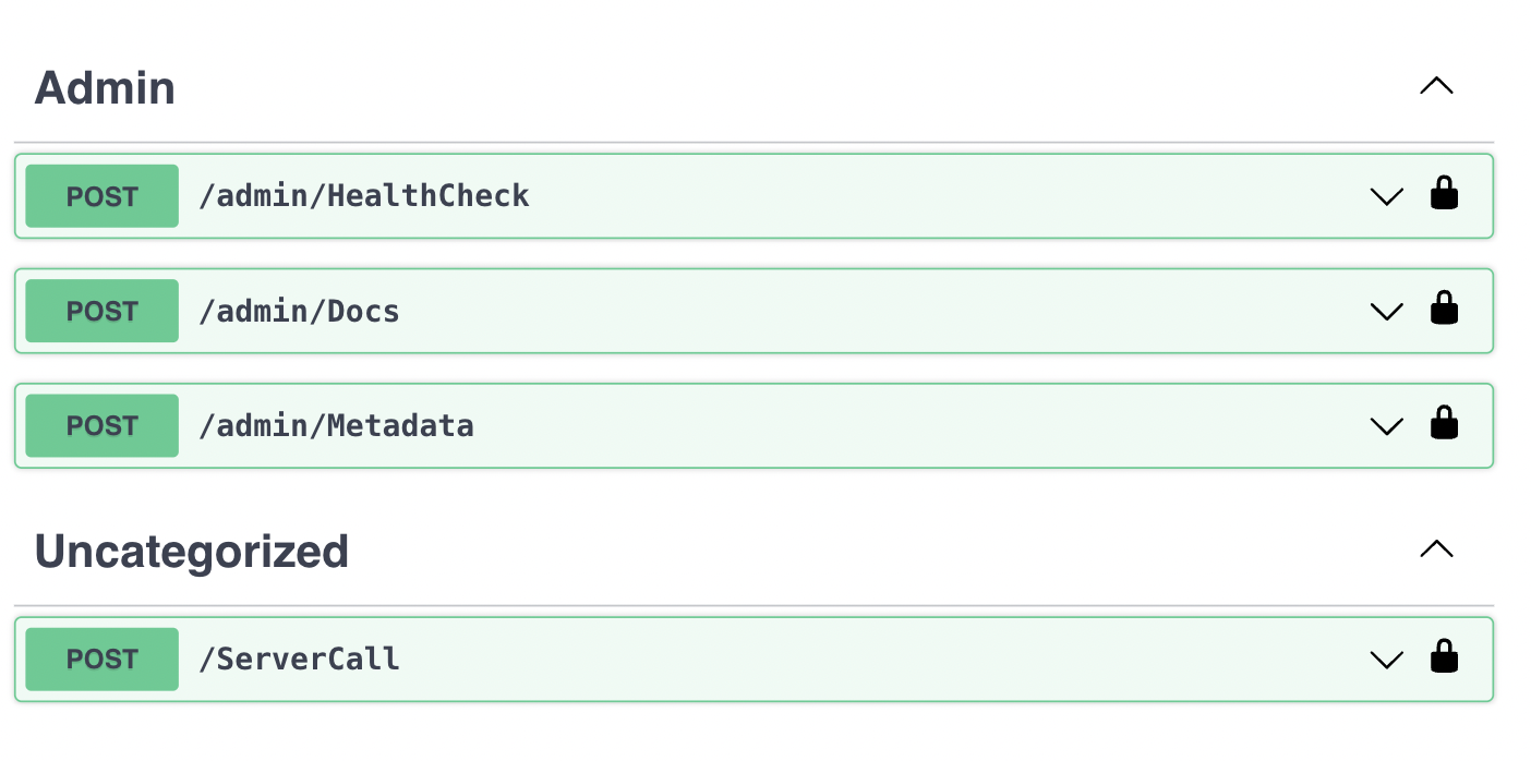 The auto generated Portal testing page for your Microservice 