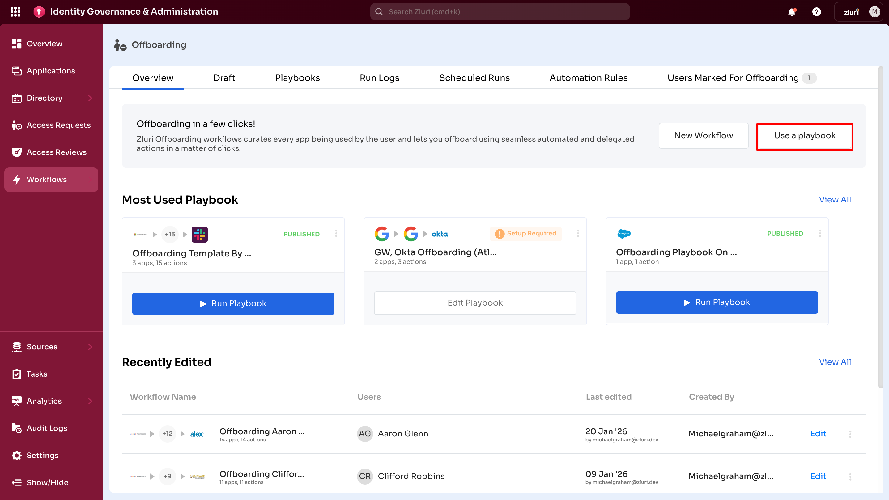 Off overview tab use a playbook .png