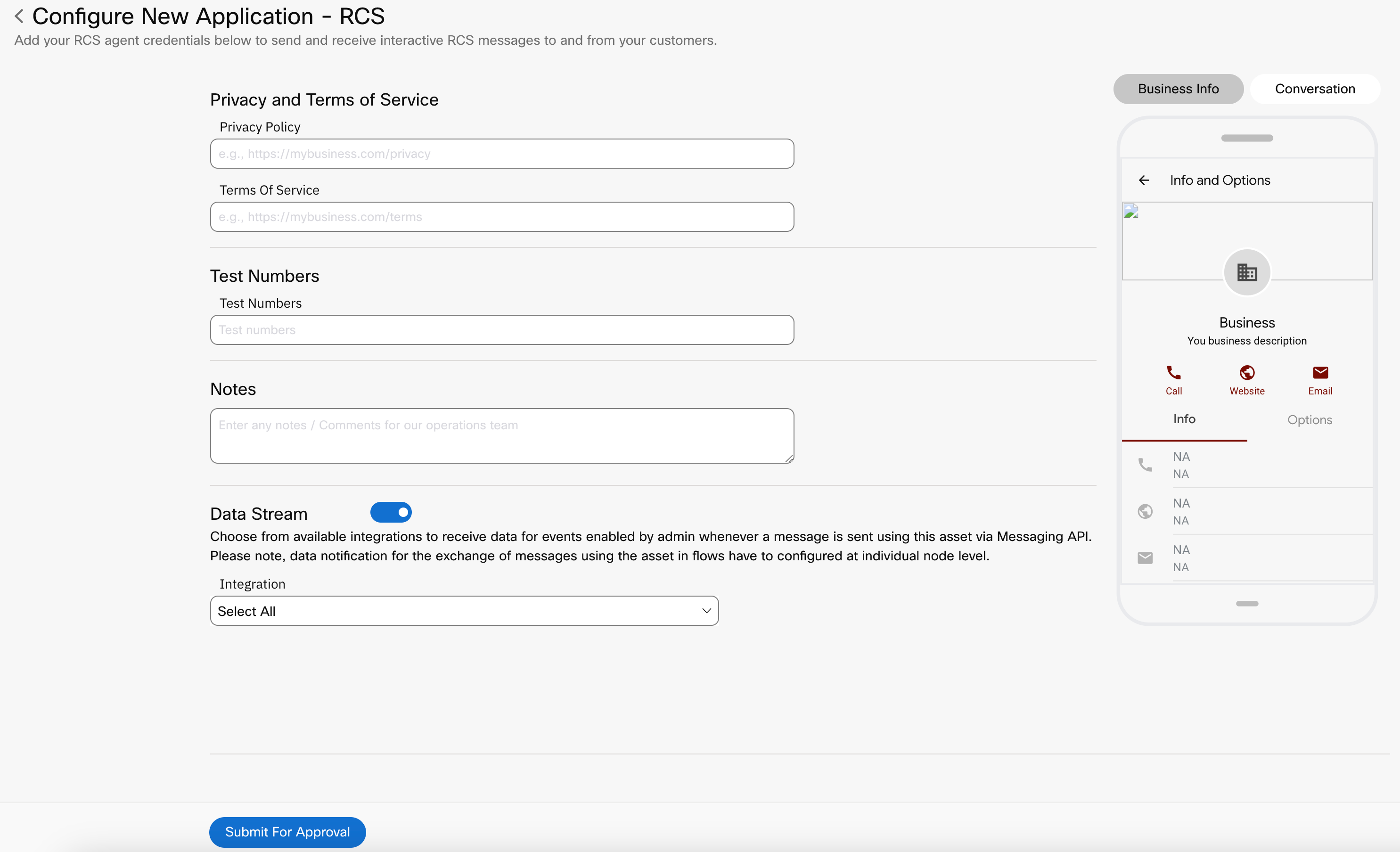 Configure New Application