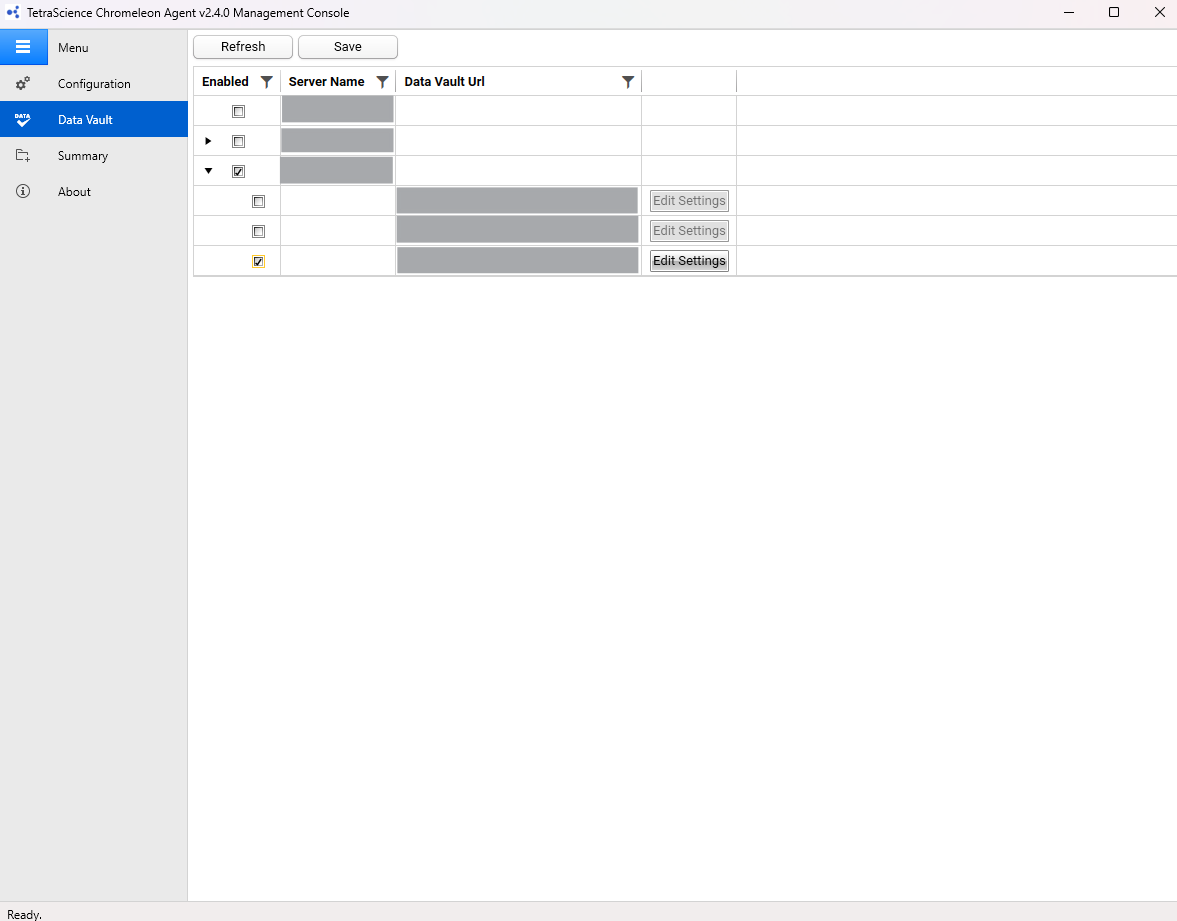 Data Vault configuration section
