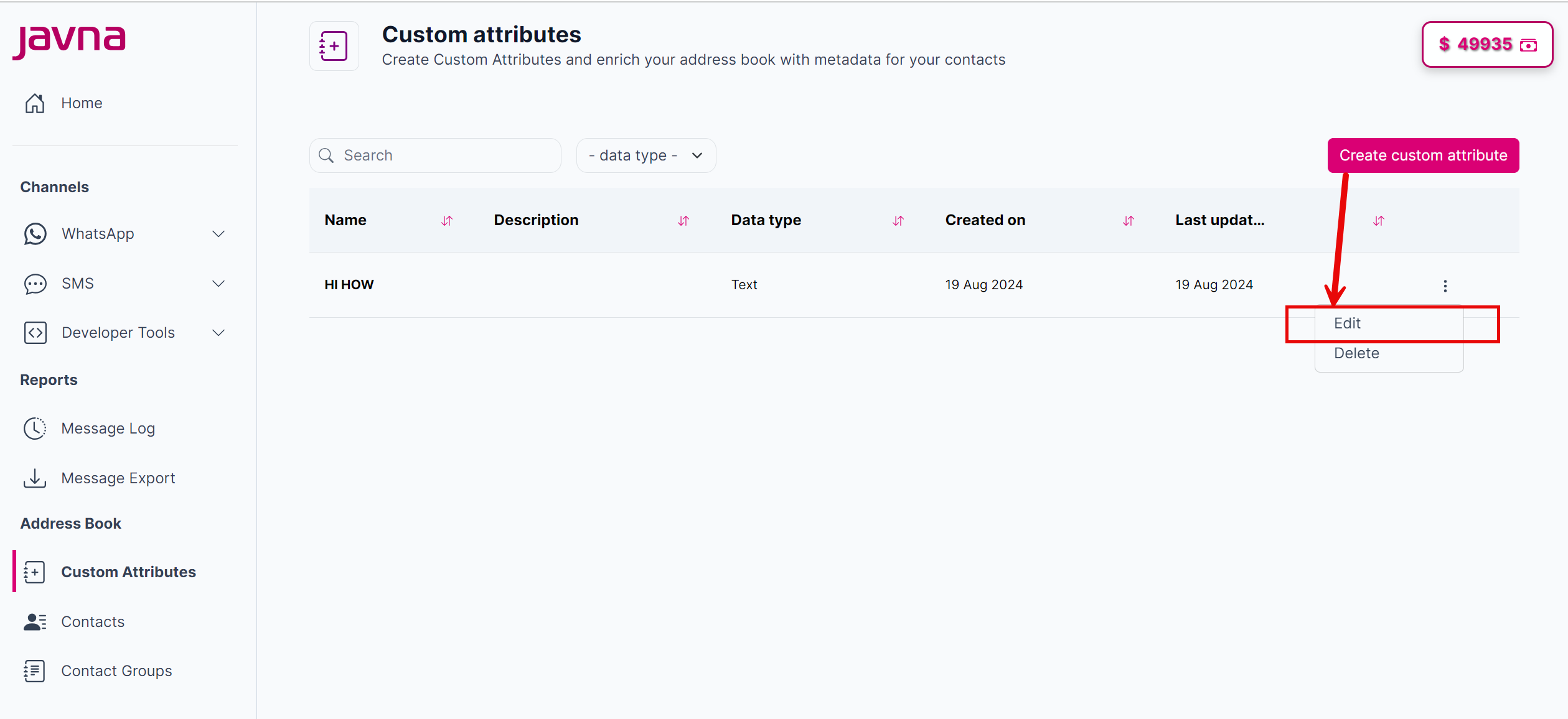Fig 146: Selecting the edit button.