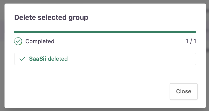 Group successfully deleted