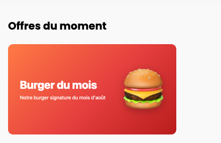 Carrousel Offres du moment sur le site de commande