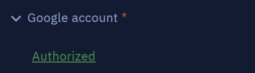 This message shows that your Google account is connected