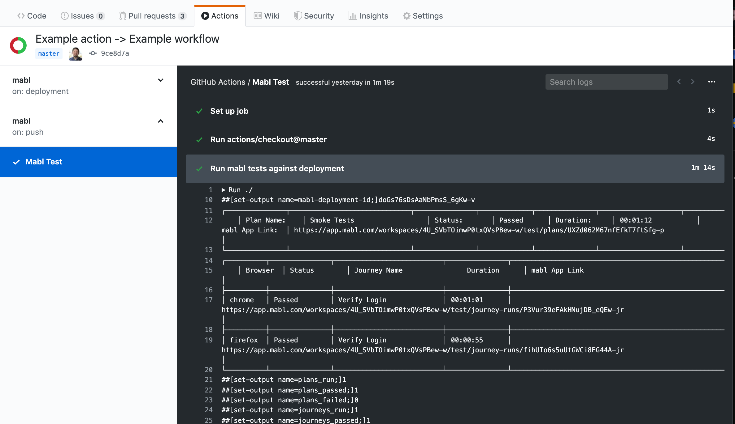 GitHub Actionsの出力でmablのテスト実行を確認する